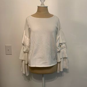 Zara Knit Sweater with Ruffled Sleeves